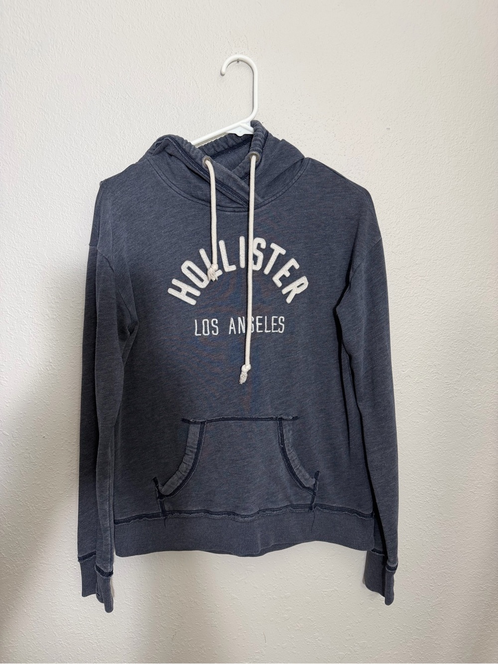 Hollister Navy Los Angeles Pullover Hoodie with Drawstring